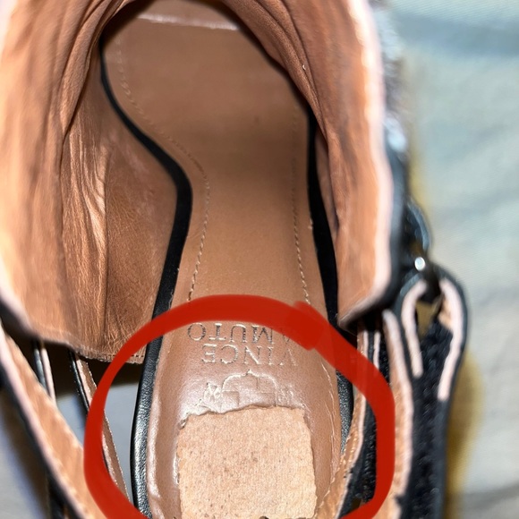 Vince Camuto Grayish Leopard Cow Hair Open Toe Booties Heeled Sandal - flaw - Picture 6 of 10